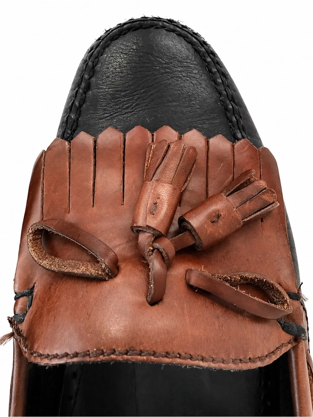Nordstrom Men’s 10W Two Tone Leather Kiltie Tassel Loafers Brown Black